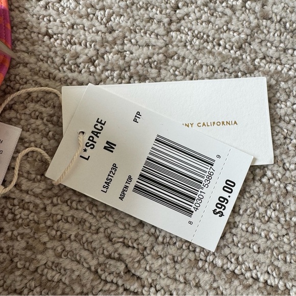 NWT l*space Aspen String Bikini Top - Picture 3 of 4